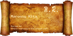Marossy Rita névjegykártya