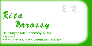rita marossy business card